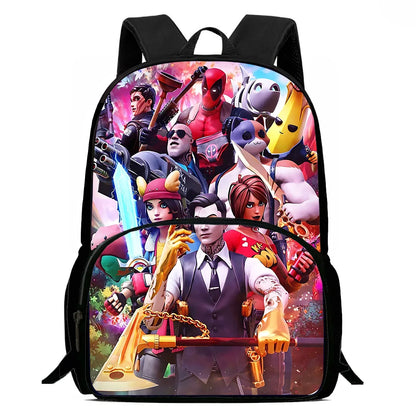 Hot Game Child Backpacks Lunch Bag Pencil Case Pupil Large Capacity School Bags Design-F-FortniteS For Boy Girl Best Gift
