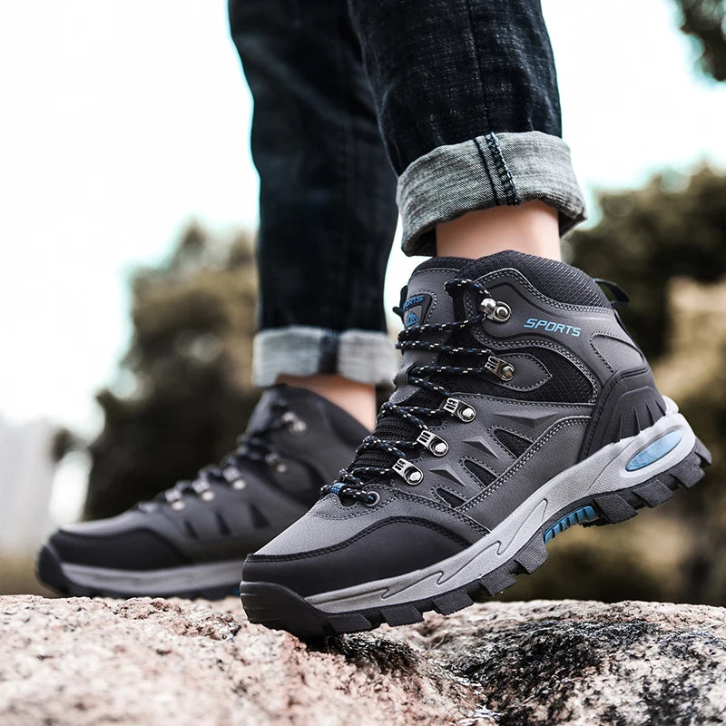 Botas de montaña impermeables para exterior, para hombre y mujer, para primavera y otoño, resistentes al desgaste, para deportes de montaña y caza.