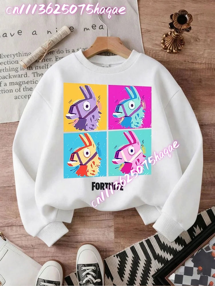 Fortnite Children Long-Sleeved Girls Streetwear Boys Baby Sweatshirt Pullover Sweatshirt Anime Fashion Kid Clothing Tops Gift