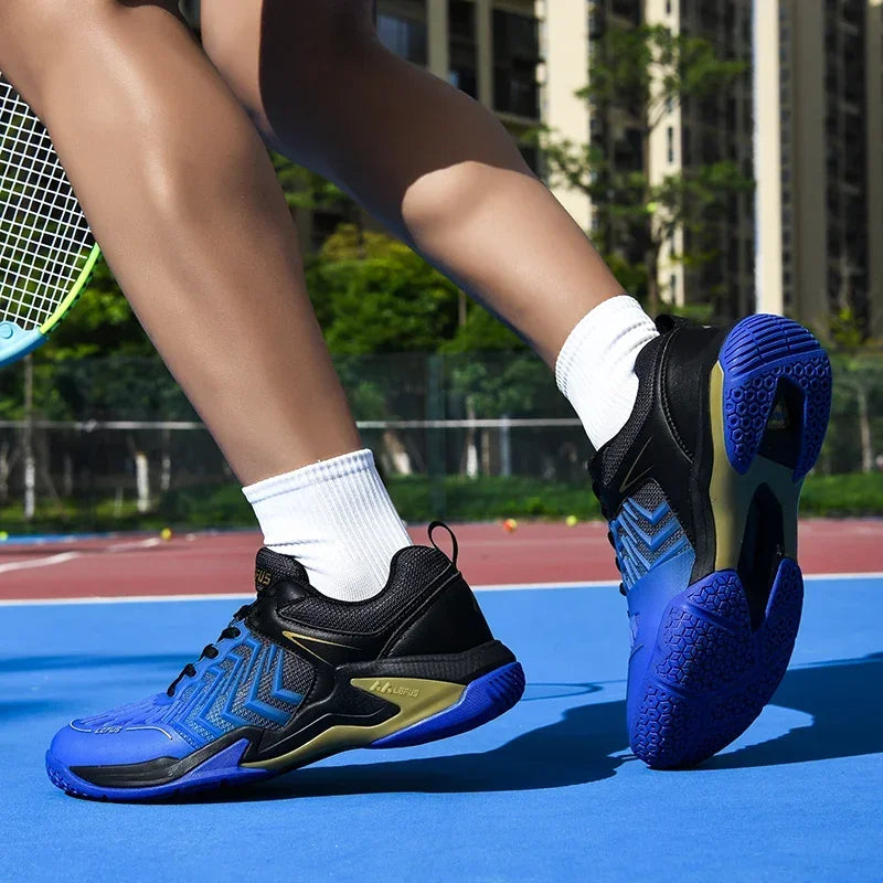 Kiváló minőségű tollaslabda-edzőcipők férfiaknak és nőknek – kék sportcipők csúszásgátló talppal, beltéri és kültéri sportokhoz
