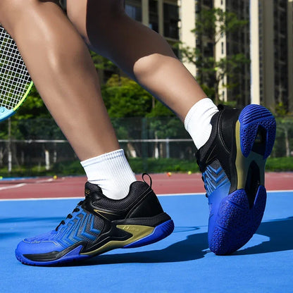 Kiváló minőségű tollaslabda-edzőcipők férfiaknak és nőknek – kék sportcipők csúszásgátló talppal, beltéri és kültéri sportokhoz