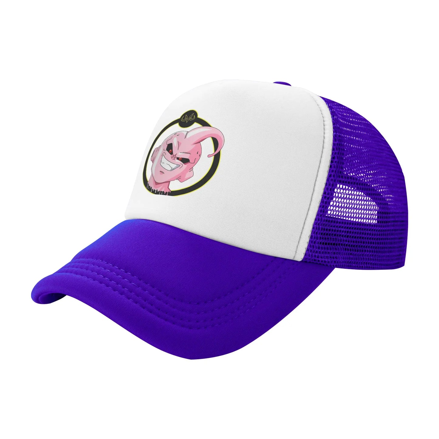 Dragon Ball Kid Buu Trucker Cap Unisex Hats Sun Caps Trucker Cap Adjustable Polyester Mesh Baseball Cap Summer