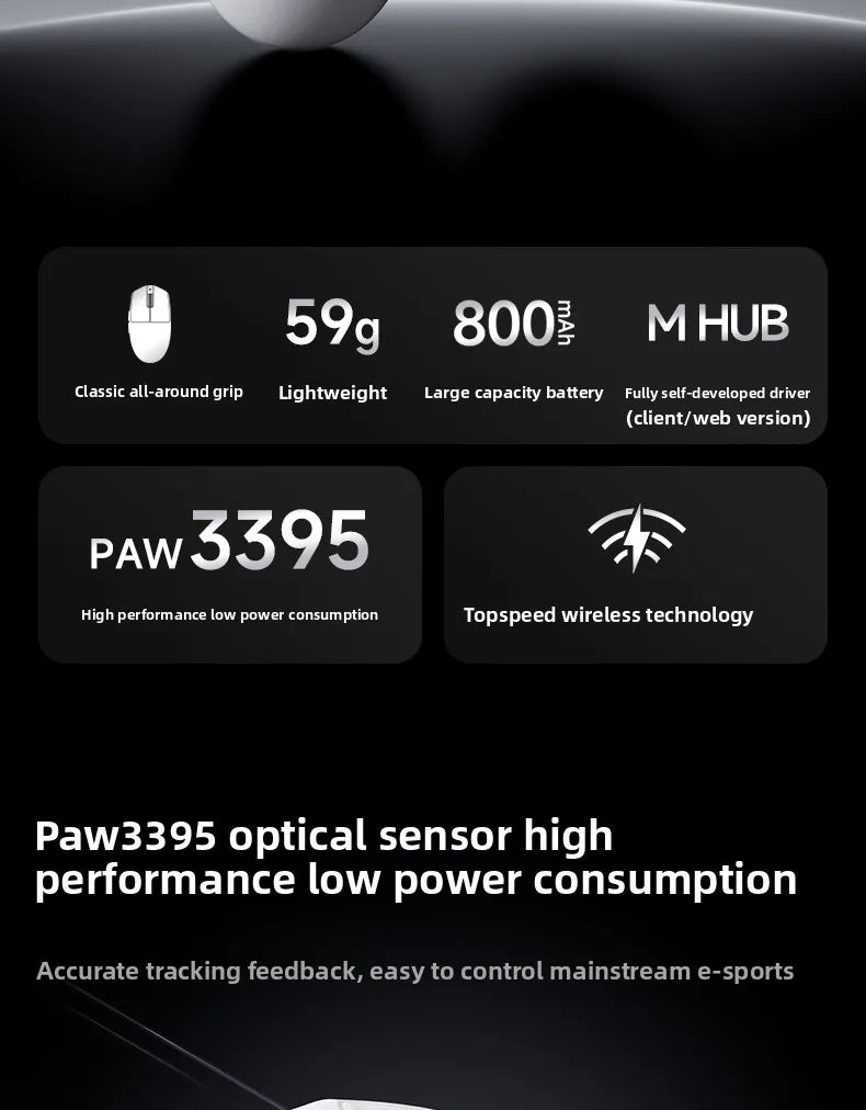 Ratón inalámbrico MCHOSE G3 V2 PRO Bluetooth trimodo ergonómico y ligero para portátil, oficina, gaming y accesorios de ordenador