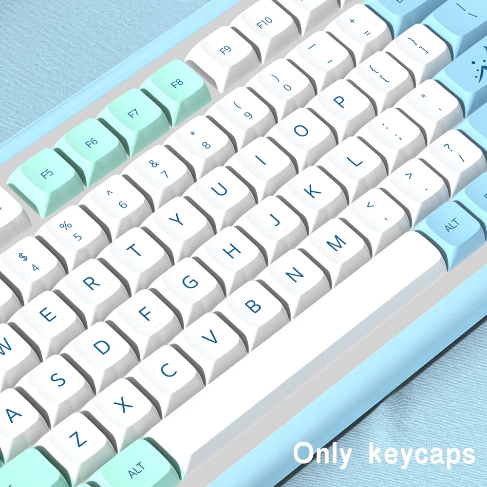 Keycaps Iceberg perfil XDA, brasileiro, coreano, japonês, russo, espanhol e francês, tecla Enter ISO em PBT para teclado mecânico GK61
