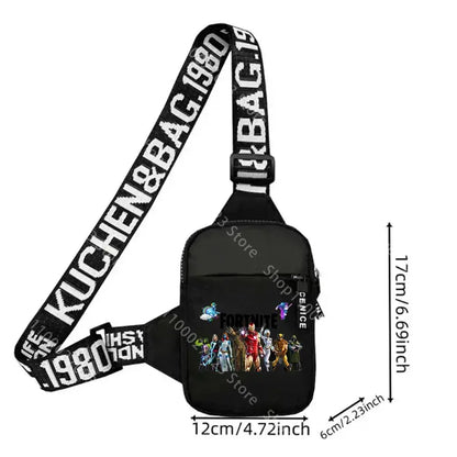 Fortnite Adult Shoulder Bag Sports Casual Lightweight Mini Phone Bags Cartoon Game Figure Printed Men Crossbody Chest Pack Gift