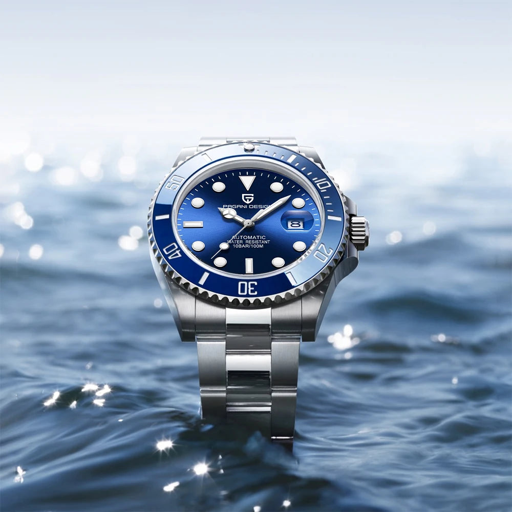 New PAGANI DESIGN Diving Automatic MechanicalWatch Luxury Sports WaterproofWatch Stainless Steel Sapphire Luminous Watch for Men