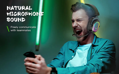 Auriculares gaming RGB FIFINE con micrófono – Auriculares USB circumaurales con cable, sonido envolvente 7.1, para PC, PS4 y PS5, con modos EQ y aislamiento de ruido