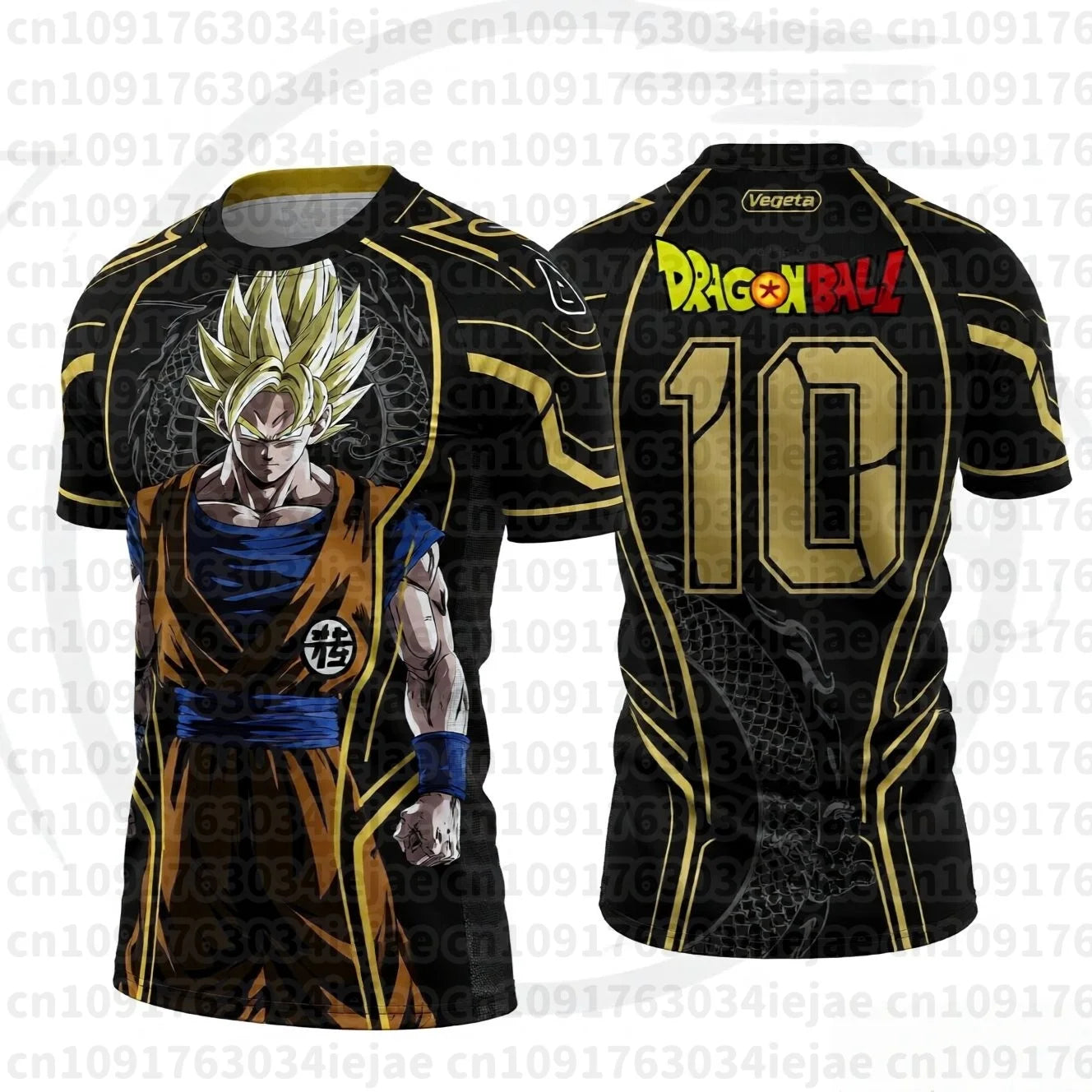 2026 Summer Dragon Ball Retro Fitness T-shirt Men's Oversized 3D Printed Short-sleeved Family Unisex Children's Sports Shirt