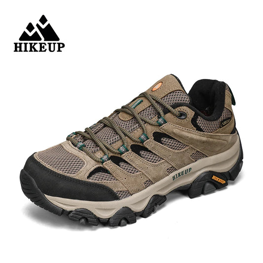HIKEUP Hiking Shoes for Men, Designer Climbing Trekking Sneakers, Leather Outdoor Sports Work Shoes, Running Shoes