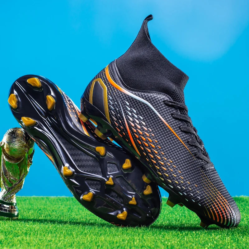 MenOutdoor Football Boots Professional Training Soccer Shoes Soccer Cleats Turf Futsal Match Grass Unisex Non-slip Breathable