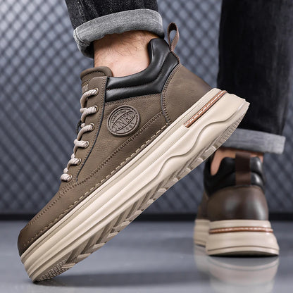 Pantofi Oxford casual pentru bărbați, din piele, cu talpă groasă, la modă, pentru exterior, fără toc, de calitate superioară, pantofi Oxford realizați manual, pentru plimbare