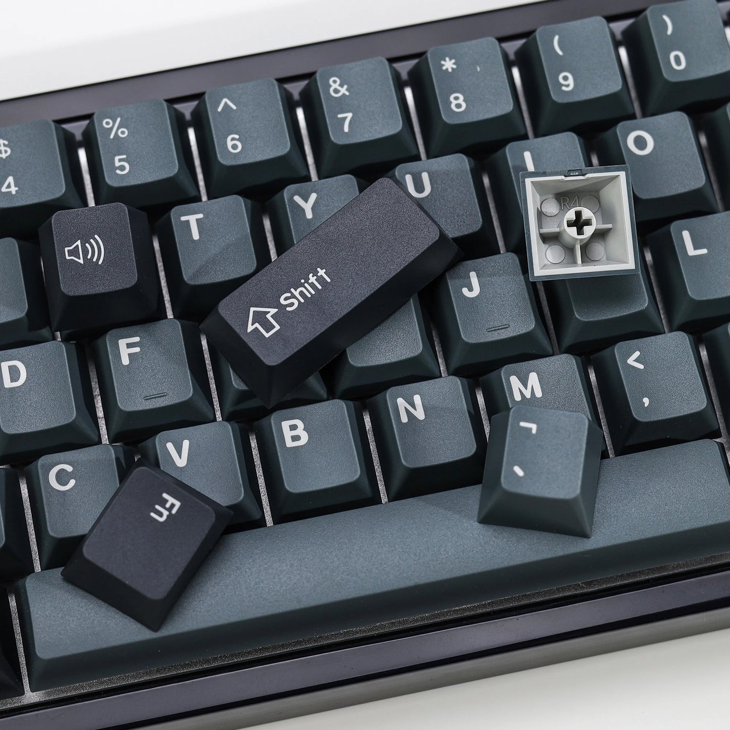 KBDiy 174 Tasten/Set PBT GMK Apollo Tastenkappen, Double-Shot, minimalistisches ISO-Cherry-Profil, für mechanische Gaming-Tastaturen, Tastenkappen für MX