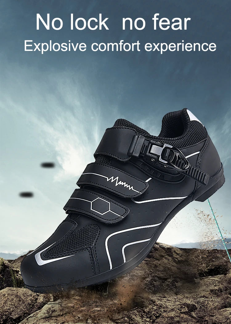 New Men's Cycling Sneakers with Cleats Speed Cycling Shoes for Women, Rubber-Soled Cycling Shoes