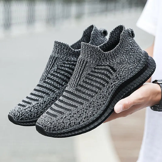 Men's Breathable Sneakers Comfortable Running Shoes Outdoor Slip-On Walking Sneakers Sock Jogging Shoes