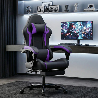 Ergonomic Gaming Chair with Lumbar Support and Headrest, Adjustable Height Gamer Chair, Comfortable Computer Gaming Chair for Office & Home