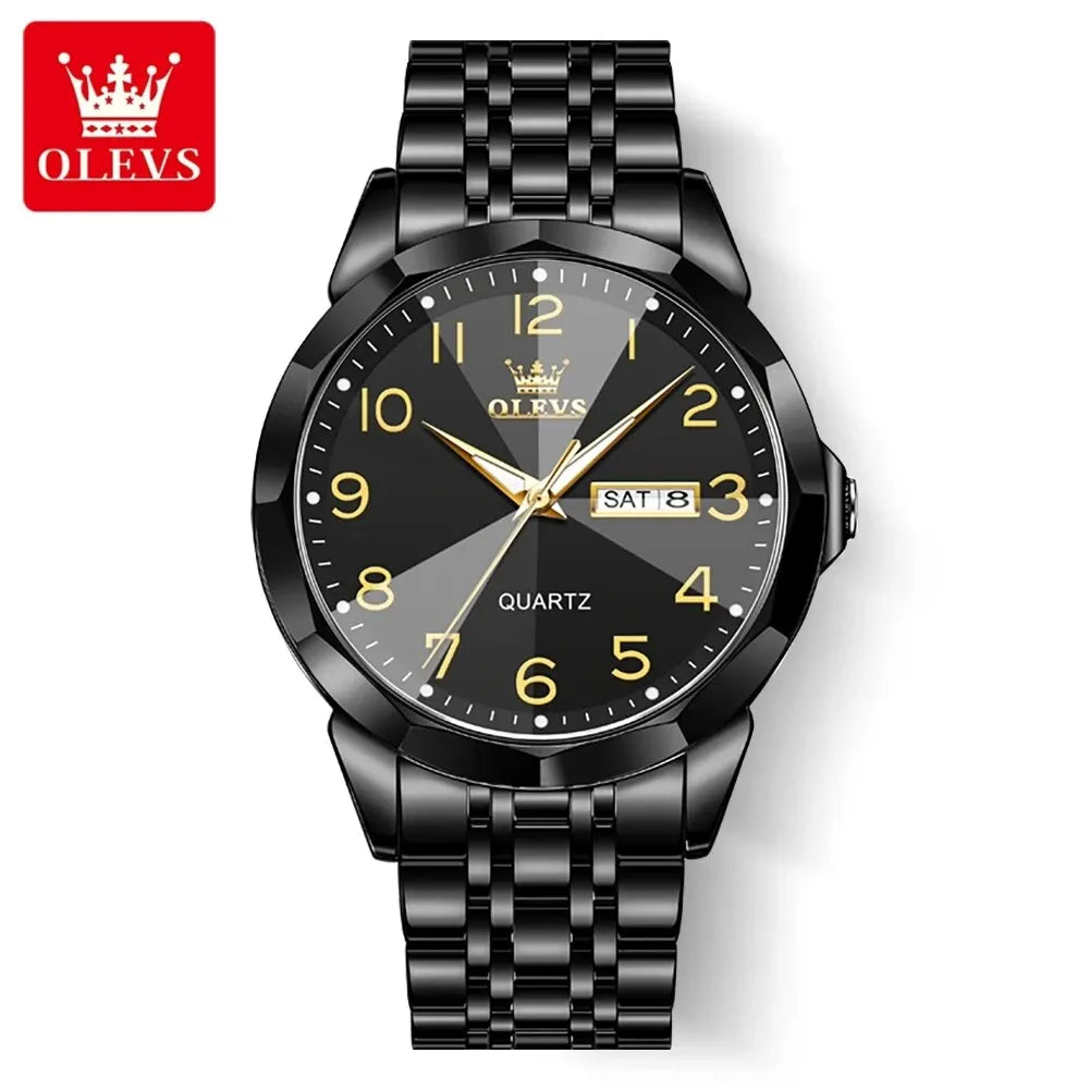 OLEVS 9970 muški sat – elegantan model s digitalnim brojčanikom, prikazom datuma i dana, vodootporan, luminescentan, kvarcni – originalni luksuzni sat
