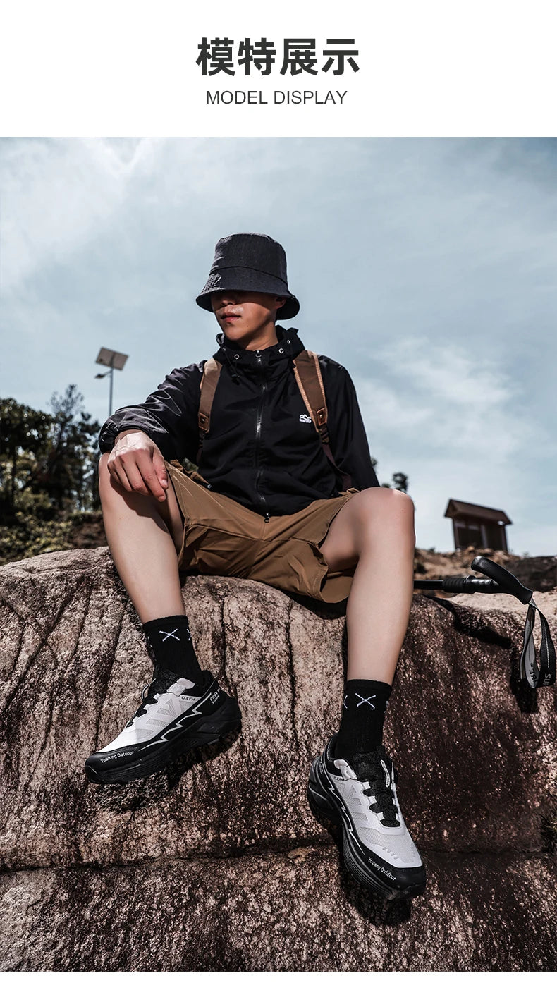 Zapatillas de senderismo transpirables para hombre — Hebilla giratoria, suela antideslizante
