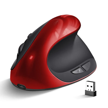 Mouse vertical ergonomic wireless reîncărcabil BTS-908, foarte popular, cu receptor USB 2.4G, DPI reglabil 1600 și 6 butoane