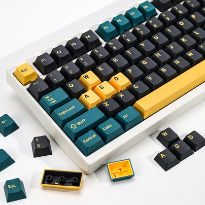 KBDiy GMK MarrsGreen Teclas Retro PBT ISO Double Shot Perfil Cherry para Teclado Mecânico Gaming com Switches MX