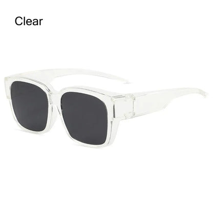 Polarized Fit Over Glasses Sunglasses Trendy Square Wrap Around Shades UV400 Protection Sun Glasses Can Be Worn Over Other Glass