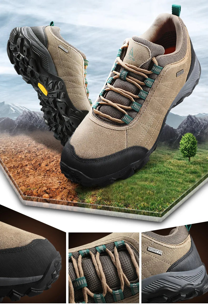 HUMTTO planinarske cipele za muškarce, luksuzne dizajnerske zimske tenisice za penjanje i trekking, kožne outdoor sportske radne muške cipele 110282A