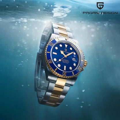 New PAGANI DESIGN Diving Automatic MechanicalWatch Luxury Sports WaterproofWatch Stainless Steel Sapphire Luminous Watch for Men