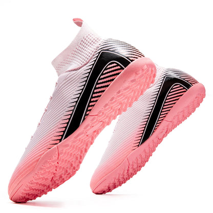 Chaussures de football pour adultes haute performance, unisexes, pour terrain extérieur et intérieur en gazon synthétique, avec crampons, chaussures de football pour garçons, semelles à crampons