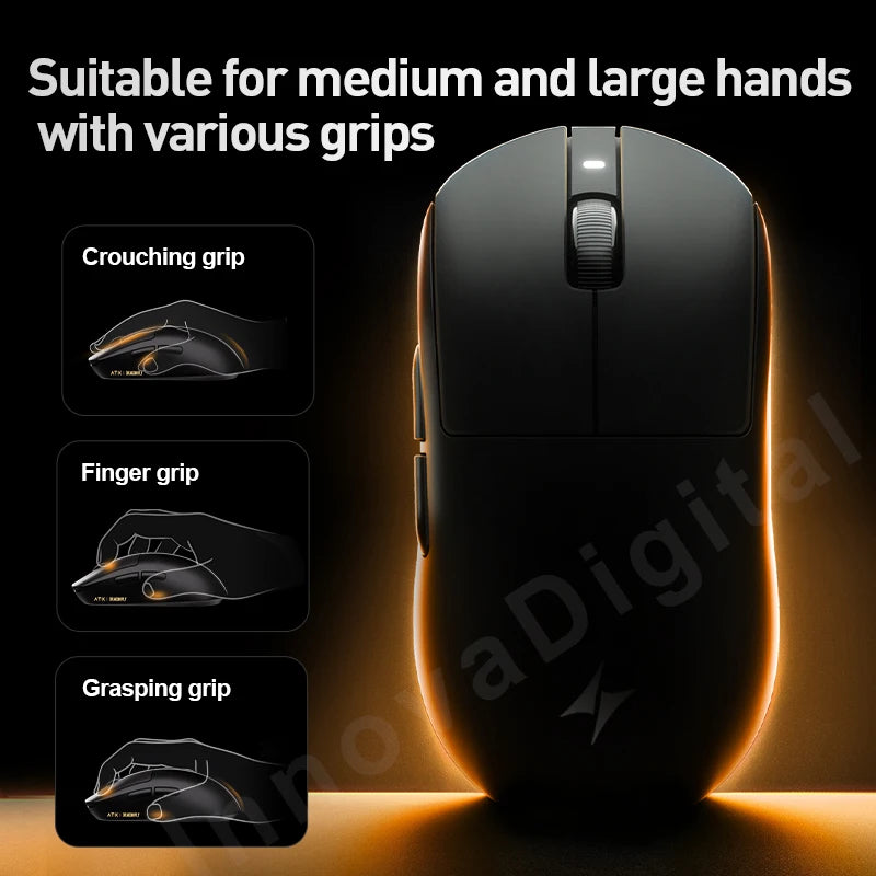 ATK Dragonfly A9 Ultra Wireless Gaming Mouse PAW3950, Tri-Mode 8K Gaming Mouse, Ultra-Lightweight Ergonomic Wireless Gaming Mouse for FPS & Esports