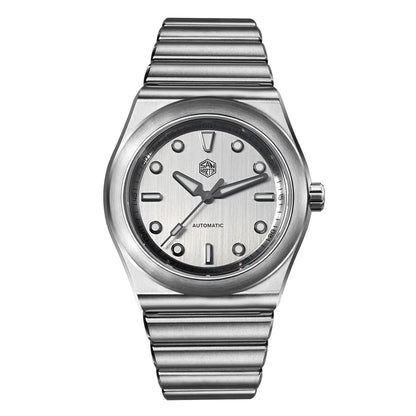 San Martin 40mm Men Sports Watch SS Brushed Dial Integrated Bracelet Miyota 90S5 Original Design Automatic Mechanical SN0149