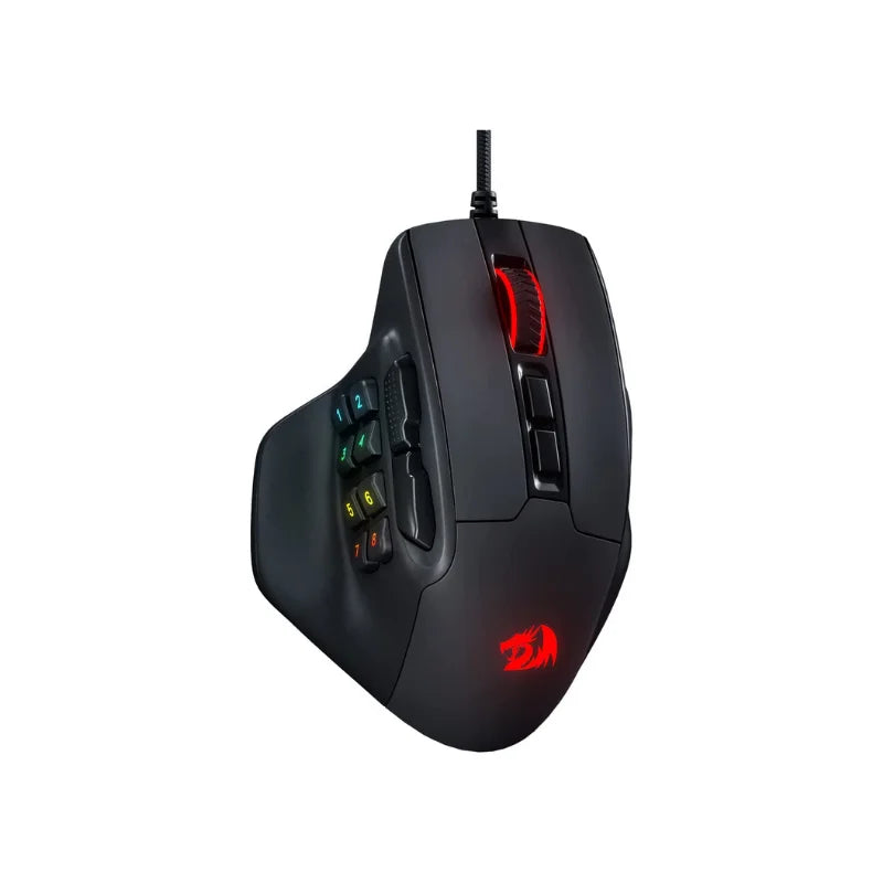 Redragon M811 Aatrox MMO igralna miška, žična RGB gamerska miška s 15 programabilnimi gumbi in ergonomsko naravno zasnovo oprijema