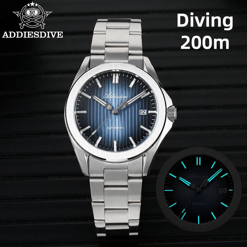 ADDIESDIVE Luxury Men's Automatic Watch Sapphire Glass Japan 8215 Mechanical Watch BGW9 Super Luminous Men Analog Watches AD2533