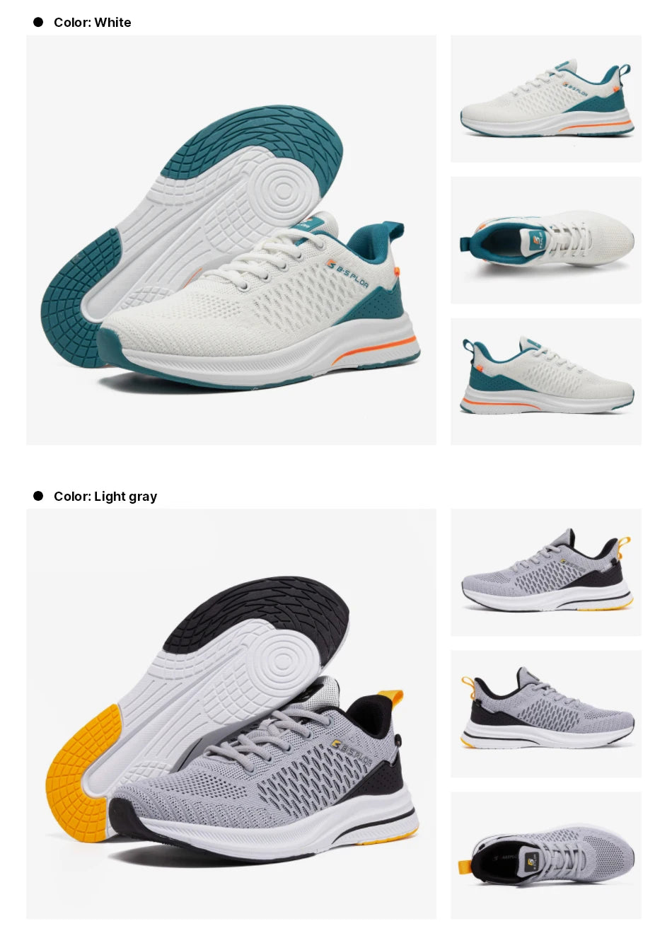 Baasploa Lightweight Running Shoes for Men, Comfortable Men’s Designer Mesh Casual Sneakers, Lace-Up Male Outdoor Sports Tennis Shoes