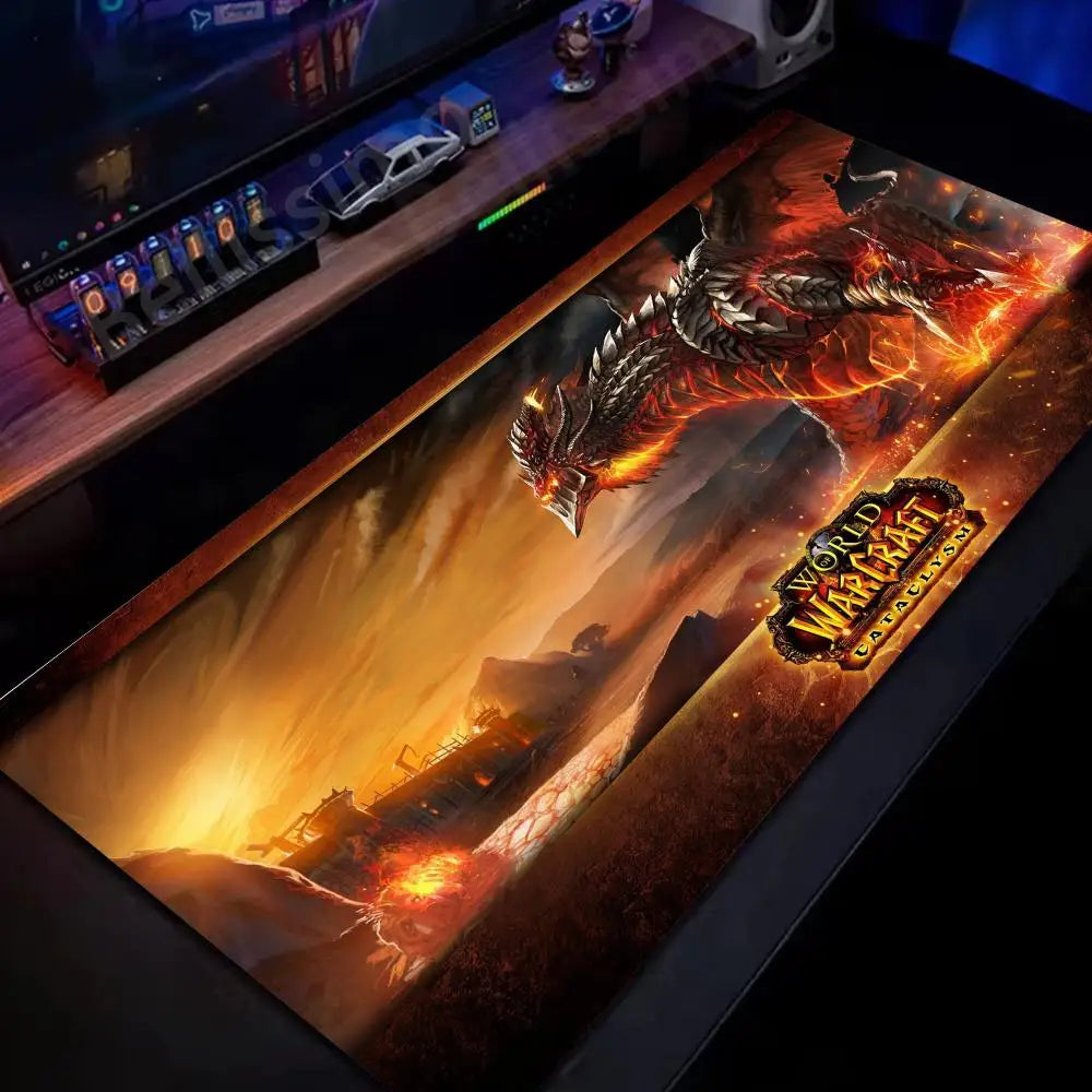 Velká gumová podložka pod myš a klávesnici Natural Horde Alliance HD World Of Warcraft Gaming, s rychlým povrchem a obšitými okraji