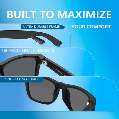 JULI Polarized Sunglasses for Men Women Rectangular Sun Glasses Driving Running Fishing Male Glasses UV400 8806