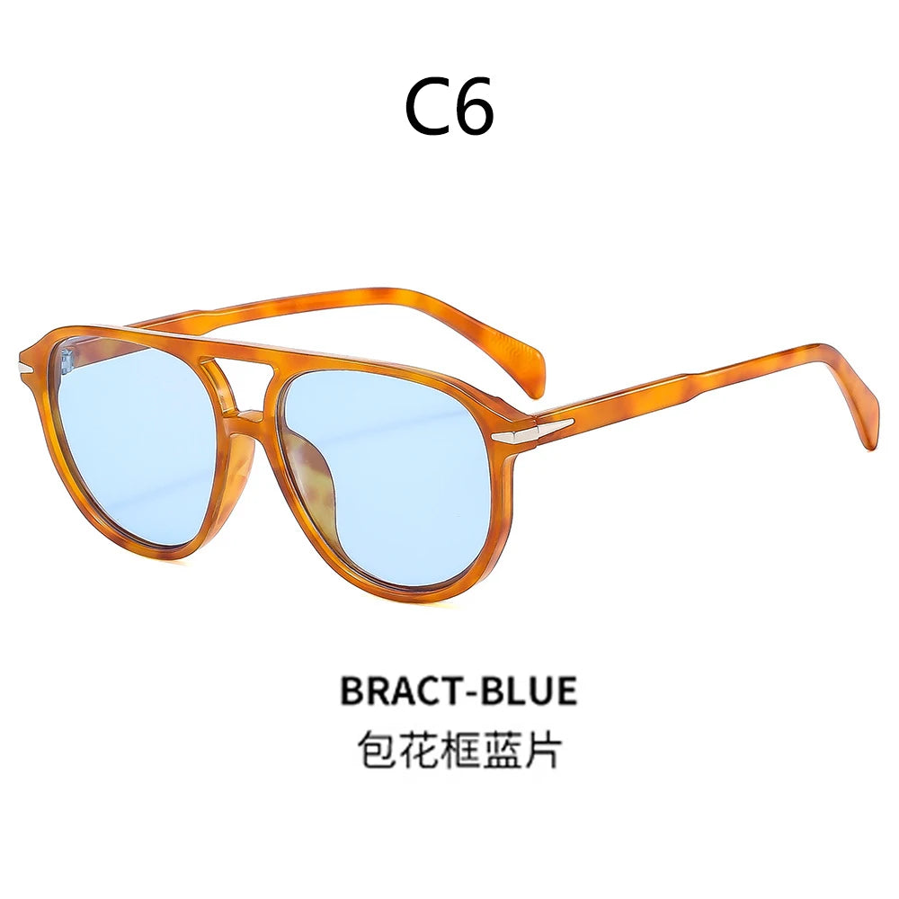 BOYSEEN Beach Sunglasses Man Summer Orange Sun Glasses UV400  Can Do Prescription Glasses Big Frame Blue Eyewear