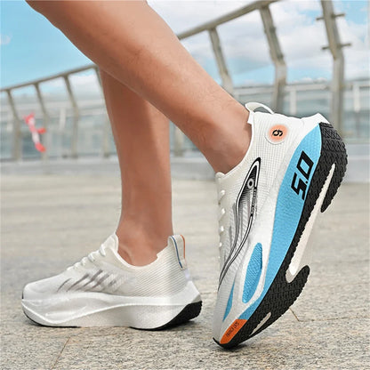 FourSeasons herensportschoenen CarbonPlate hardloopschoen, ademende marathon- en wedstrijdschoenen, comfortabele atletiek- en trainingsschoenen, wandelschoenen