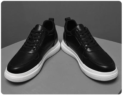 Big Size Lift Men Sneakers Elevator Shoes Heightening Height Increase Insole 7-8CM High Heels Shoes Genuine Leather Sport Shoes