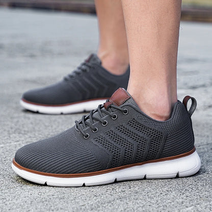 Casual Sneaker Shoes Breathable Men's Walking Mesh Soft Sole Outdoor Anti Slip Travel Comfortable Running Shoes Tenis Masculino
