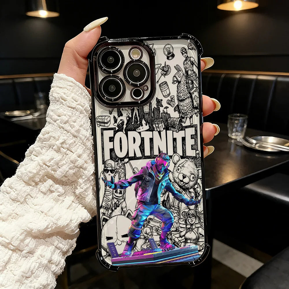 Beliebte FortniteS-Gaming-Handyhülle mit Beschichtung für Samsung S26 S25 S24 S23 S22 S21 S20 FE Note20 Edge Plus Ultra 4G 5G, stoßfest