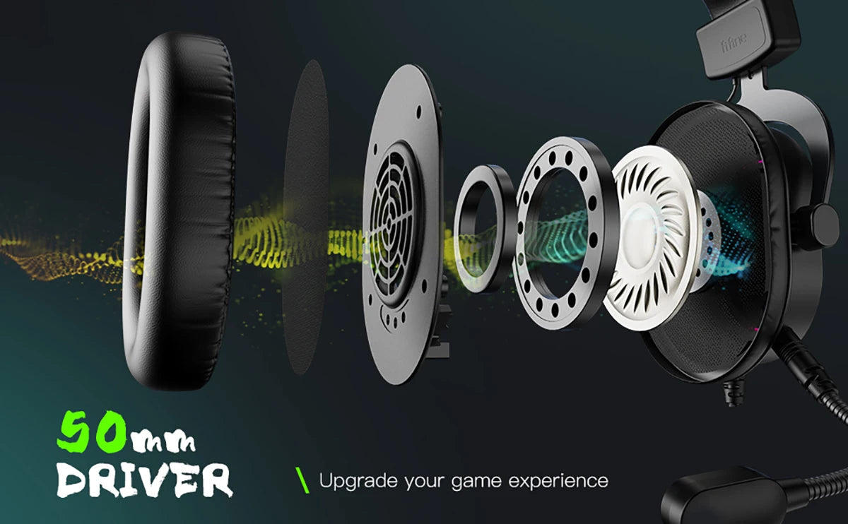 Auriculares gaming RGB FIFINE con micrófono – Auriculares USB circumaurales con cable, sonido envolvente 7.1, para PC, PS4 y PS5, con modos EQ y aislamiento de ruido