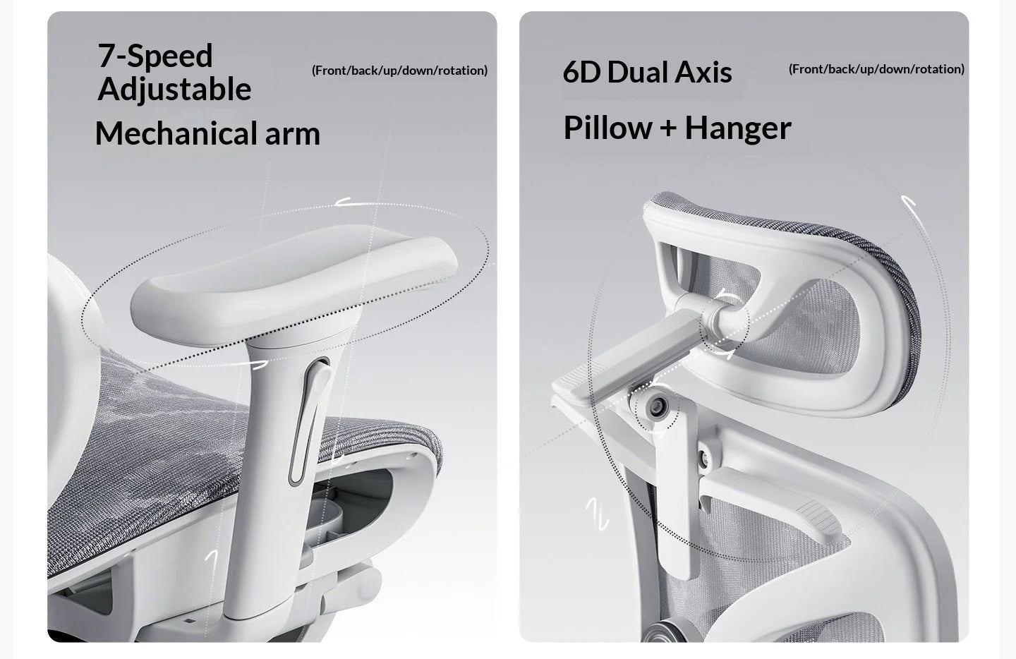 Silla de oficina de malla ergonómica con soporte lumbar ajustable, giratoria y reclinable, con reposacabezas y ruedas, para home office, oficina y gaming