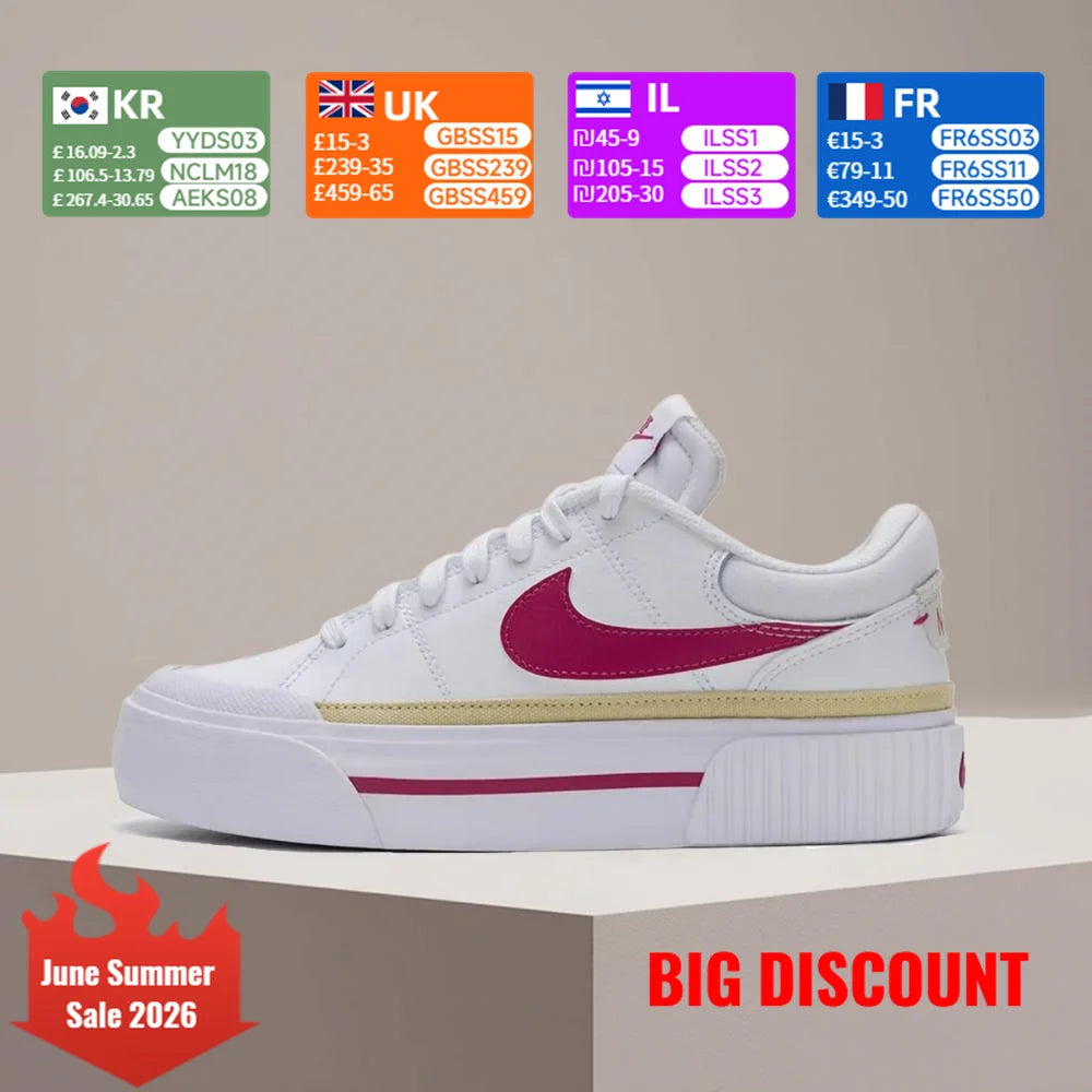 Nike Court Legacy Lift, diseño de suela elevada: antideslizante, amortiguación cómoda, zapatillas clásicas y duraderas DM7590-112