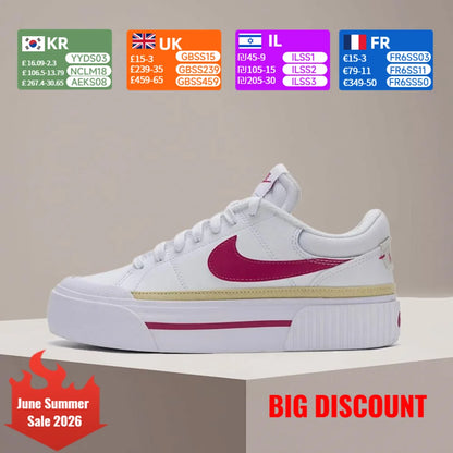 Nike Court Legacy Lift, diseño de suela elevada: antideslizante, amortiguación cómoda, zapatillas clásicas y duraderas DM7590-112