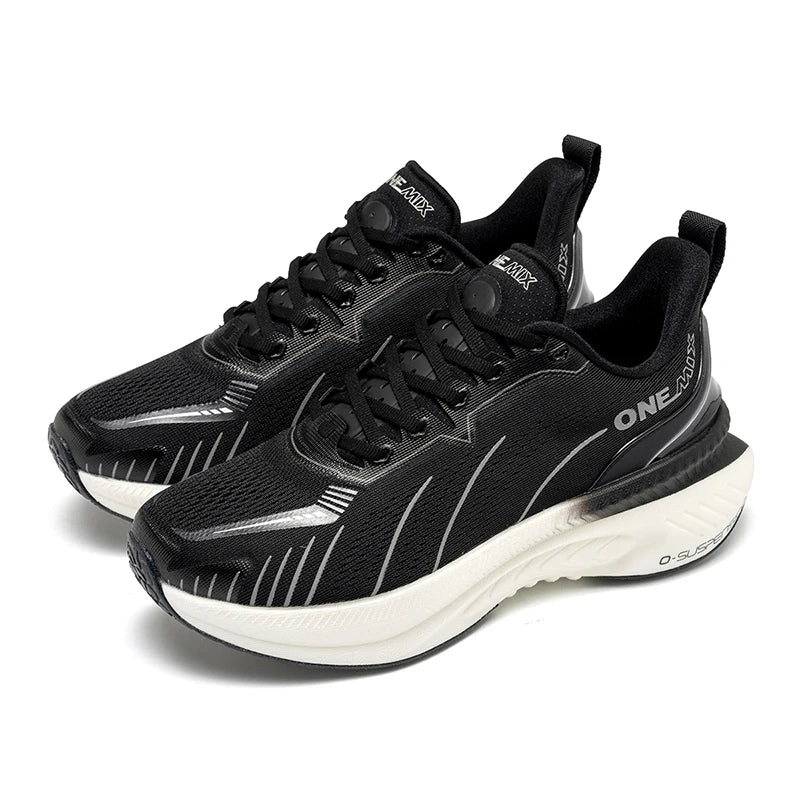 ONEMIX Nieuwe hardloopschoenen met demping voor heren, geschikt voor intensieve hardlopers, met veters, sportschoenen voor dames, antislip, outdoor, atletische herensneakers
