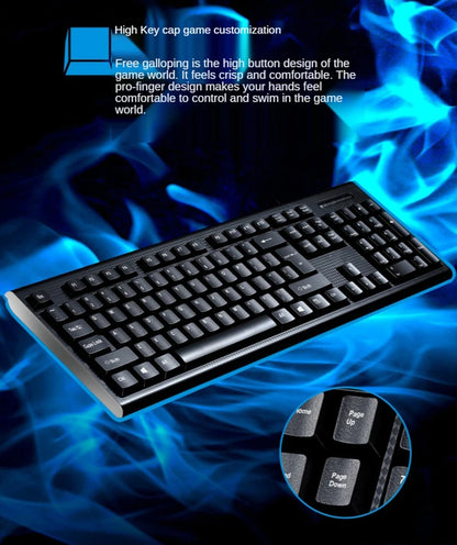 Q9 Einzelne Tastatur USB, quadratischer Anschluss, für Büro und Zuhause, PS2-Rundanschluss, kabelgebunden, für Desktop-Computer