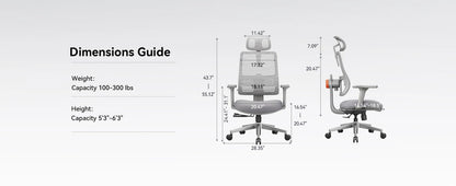 NEWTRAL MAGICH003 Ergonomic Office Chair, Auto-Following Backrest, Adaptive Lower Lumbar Support, Adjustable Headrest Seat Depth