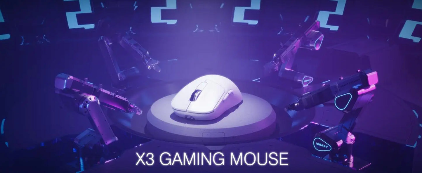 ATTACK SHARK X3 lagani bežični gaming miš, 49g, tri načina povezivanja, PAW3395 senzor od 26K DPI, trajanje baterije 200h, 5 programabilnih tipki