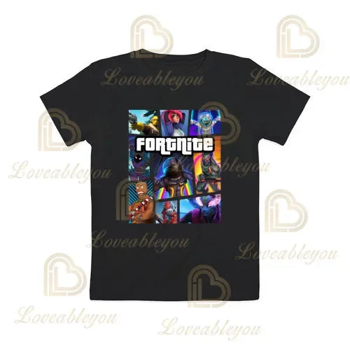 T-shirt Cartoon Fortnite para Rapazes e Raparigas, Battle Royale 3D, 3 a 14 Anos, Victory Royale, Top de Jogo para Criança e Roupa Teen