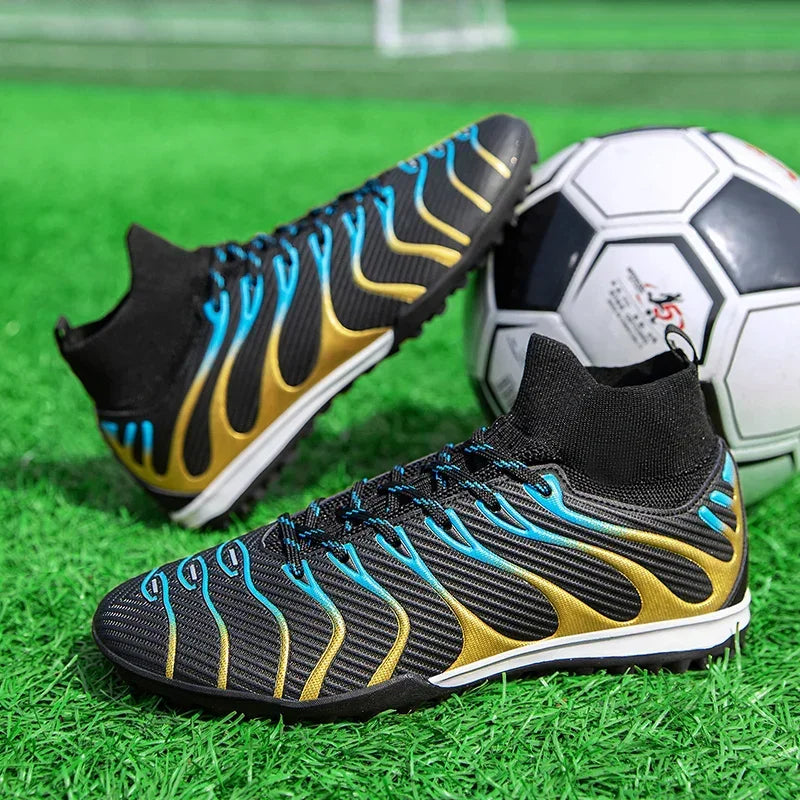 Herren-Fußballschuhe Sport FG/TF Outdoor-Fußballschuhe Training Jungen Wettkampf rutschfest mit langen Stollen Hallen-Futsal bequem