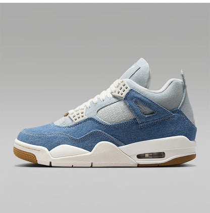 Nike Original JORDAN Damen-Basketballschuhe aus Denim mit Luftpolster-Stoßdämpfung, mittelhoher Schaft, IB6716-100